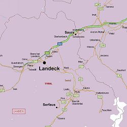 Map of the region of Landeck in Tirol